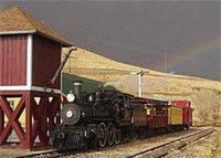 steam train at the water tower