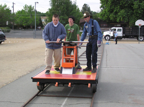 Handcar ride with John